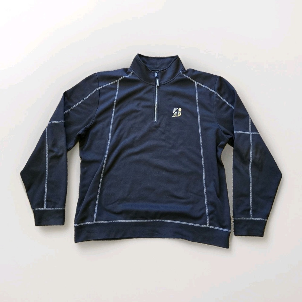 Bridgestone Golf 1/4 Zip Quarter zip Pullover Men's Sz XL  Black Winter Fall